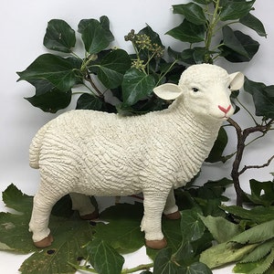 Realistic Effect Standing Lamb Figurine Statue Garden Ornament Farm Lawn Decoration Patio Sheep Sculpture