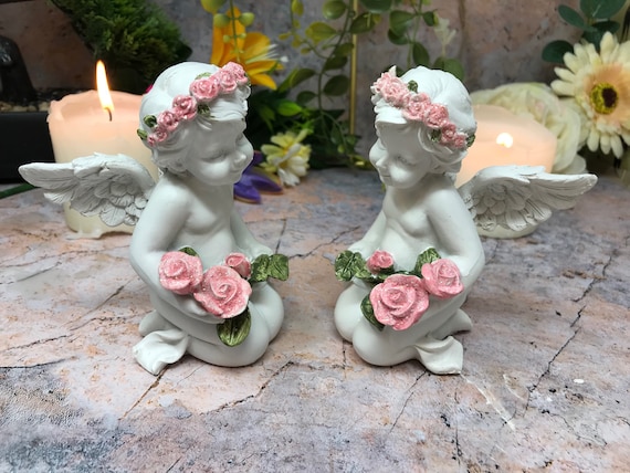 Angel Rose Figurines Angel Gifts for Women, Preserved Real Rose Glass Angel  Gifts for Her Grandma Mom, Angels Figurines Guardian Unique Gifts