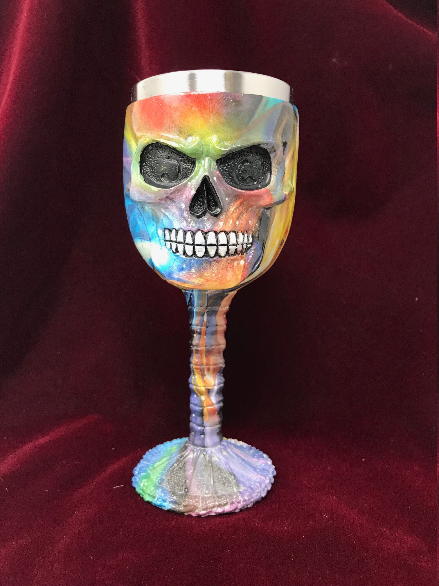 elemental skull goblet gothique sculpture figure ornement bureau étagère décoration