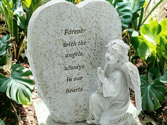 Plaque d'ange commémorative, ornement de jardin, hommage angélique