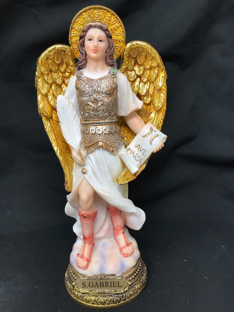 Archangel Gabriel Statue Religious Figurine Sculpture Ornament Etsy