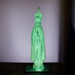 Glow in the Dark Blessed Virgin Mary Our Lady of Fatima Statue Luminous Ornament Figurine for Home or Chapel