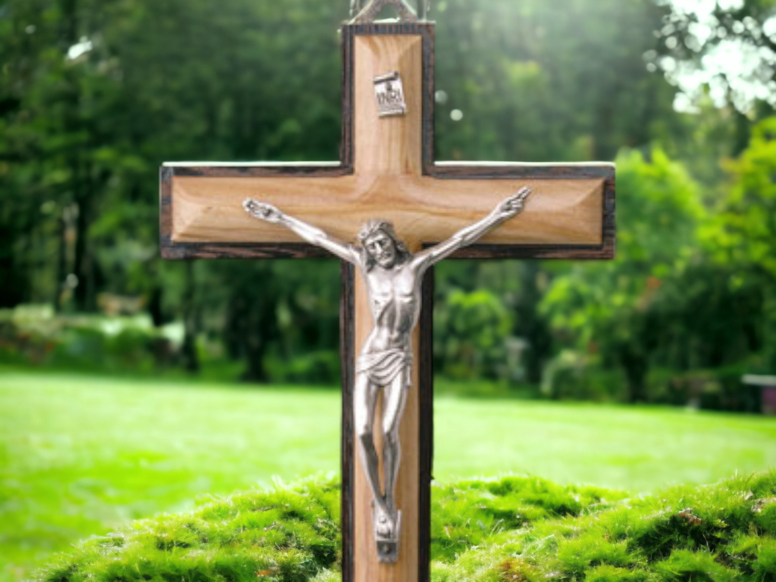 Olive Wood Cross, Wall Hanging Wooden Cross