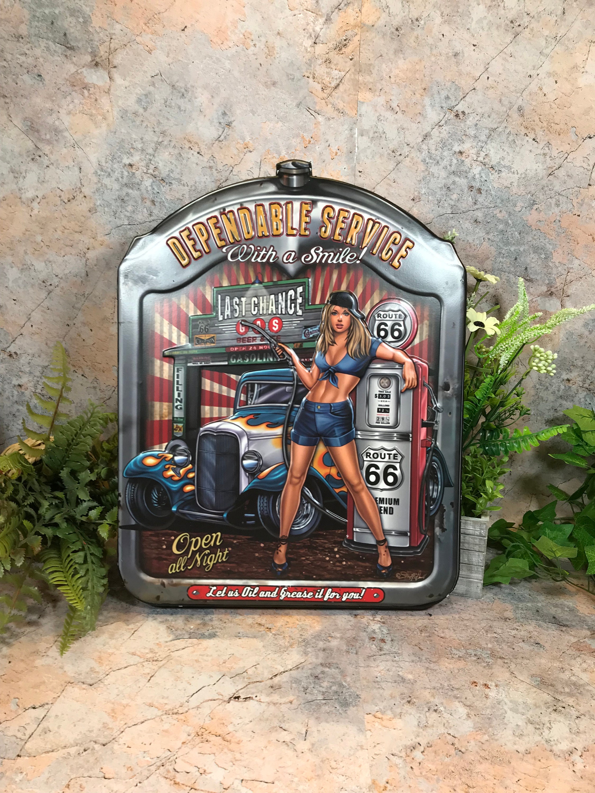 plaque metal rat garage satisfaction garanteed pin up hot rod tole 30x20cm  deco garage loft diner