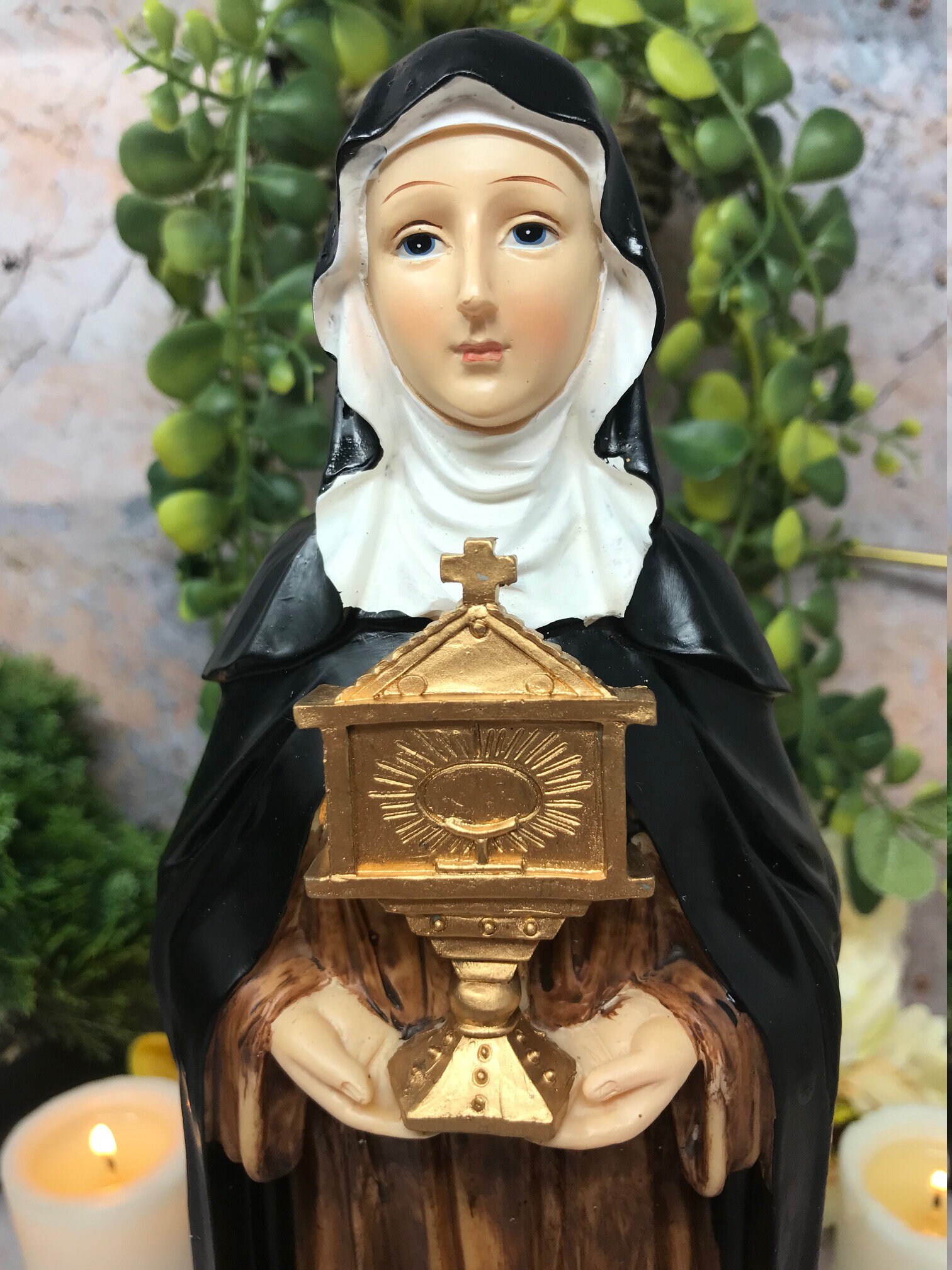 Saint Clare of Assisi Statue Catholic Sculpture Religious - Etsy