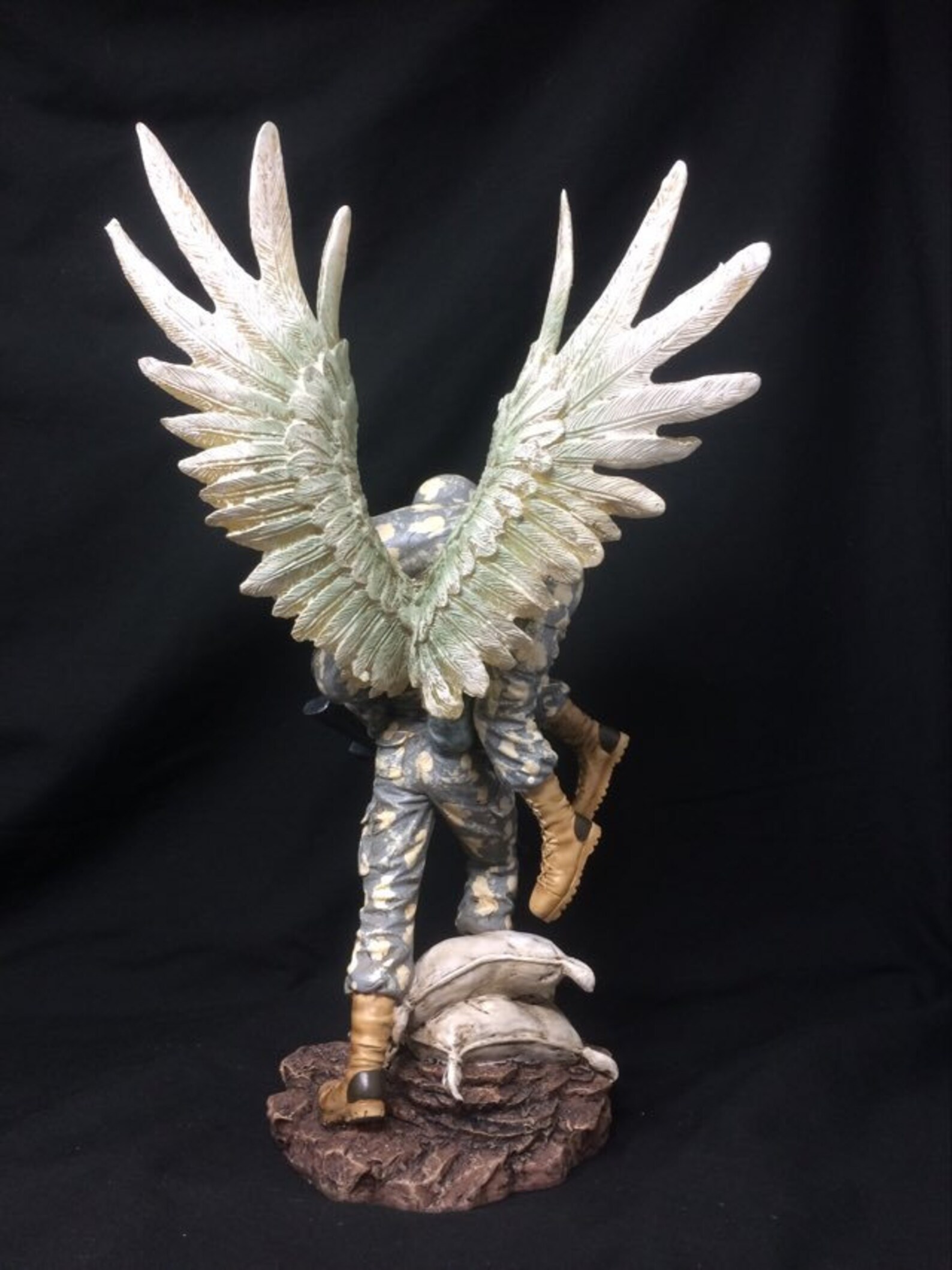 Soldier Guardian Angel Figurine Statue Ornament Military Etsy