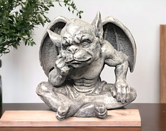 Handmade Cold Cast Resin Gargoyle Statue Perfect for Indoor/Outdoor Decor | Lightweight & Detailed | Unique Home Accent