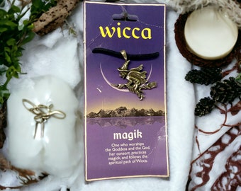Wicca Flying Witch Talisman hanger ketting - Magik spirituele pad tinnen charme