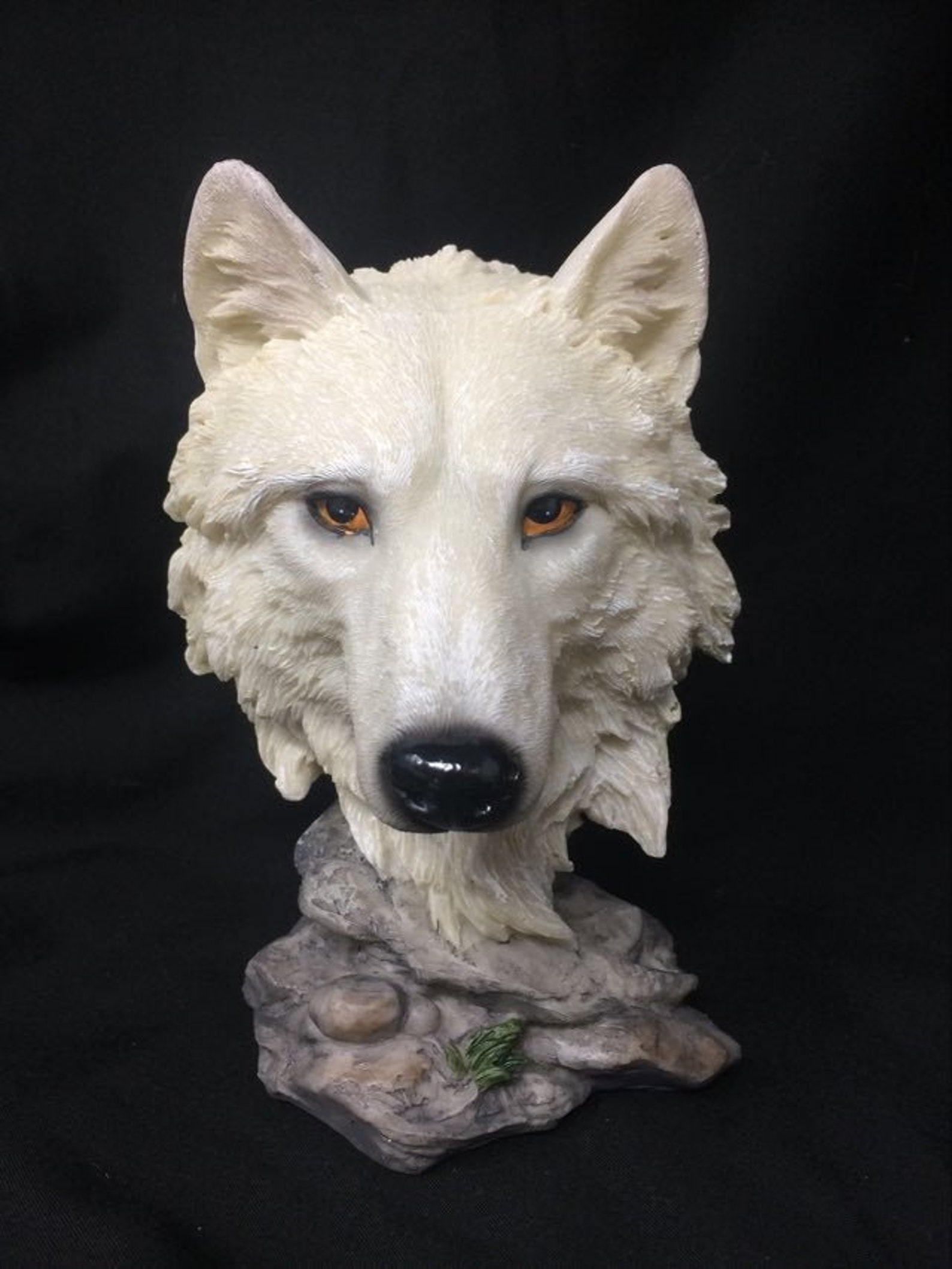 Wolf Bust Statue Noble Wolf Head Figurine Hand Painted Etsy Australia