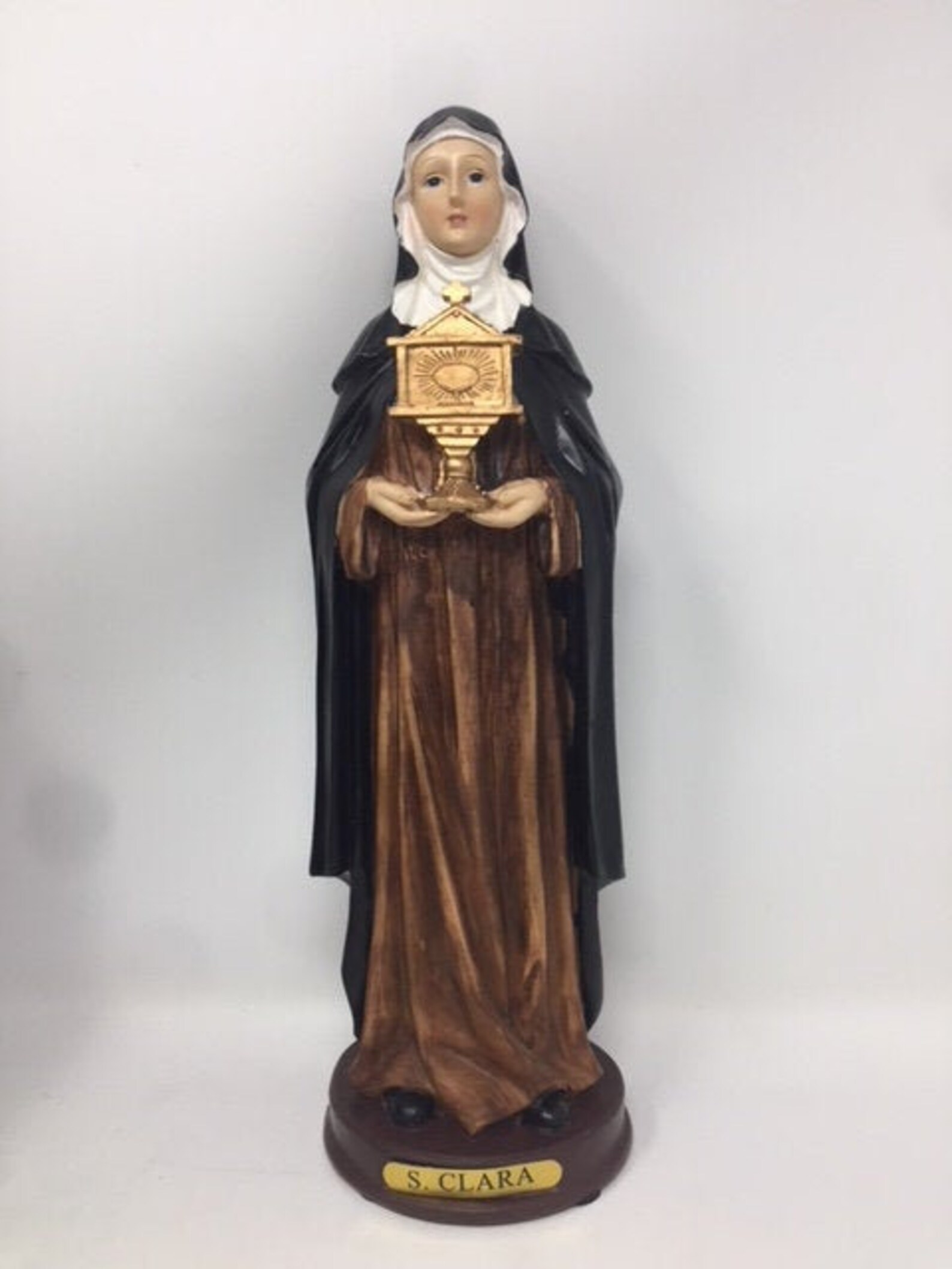 Saint Clare of Assisi Statue Catholic Sculpture Religious Etsy