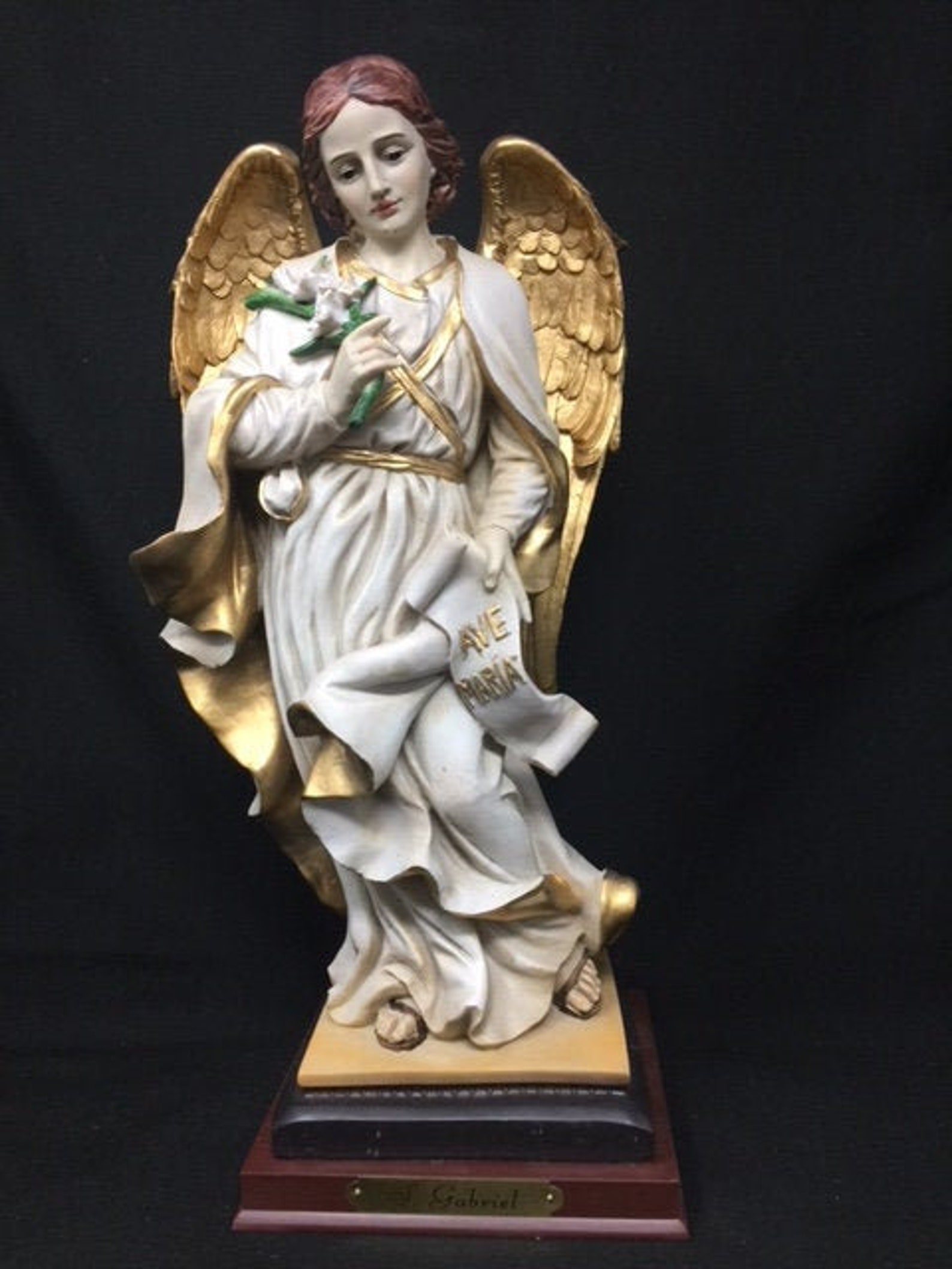 Archangel Gabriel Statue Religious Sculpture Ornament Angel of Etsy