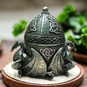 Enchanted Celtic Dragon Trinket Box, Mystical Resin Storage , Intricate Knotwork, Fantasy Decor