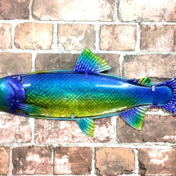 Metal Salmon Sculpture Etsy