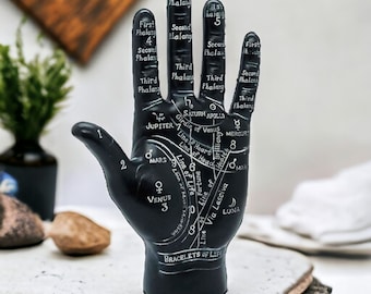 Palmistry Hand Statue, Astrological Fortune Telling Guide, Mystical Chiromancy Decor, Occult Spiritual Gift, Zodiac Esoteric Art Divination