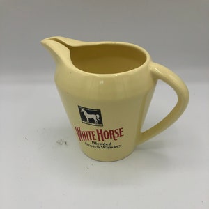 White Horse blended scotch whiskey ceramic pitcher