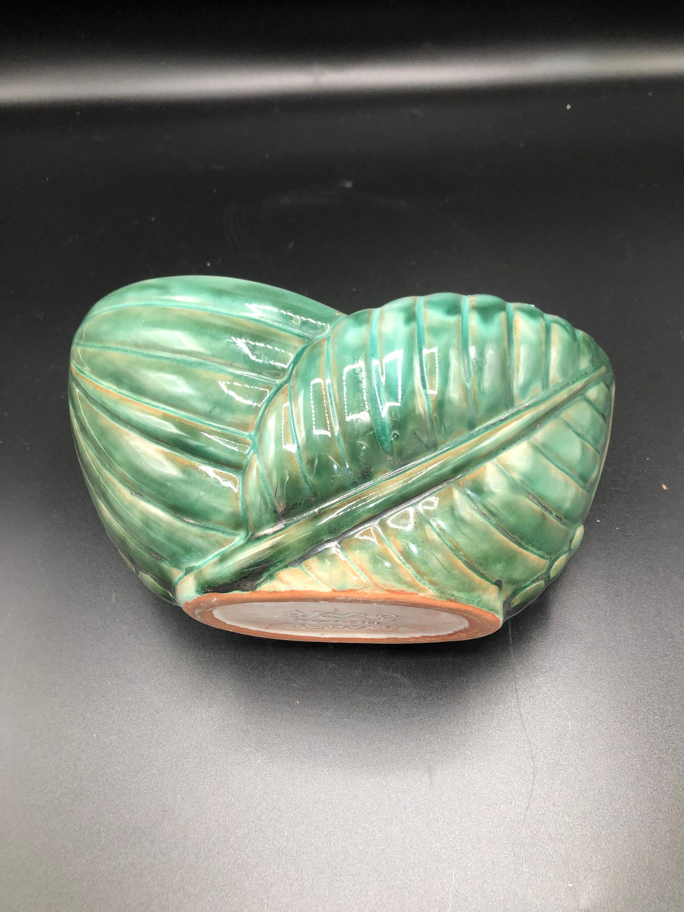greentomatoさま MCM Stangyl Green Rose Leaf Ceramic Planter - Etsy