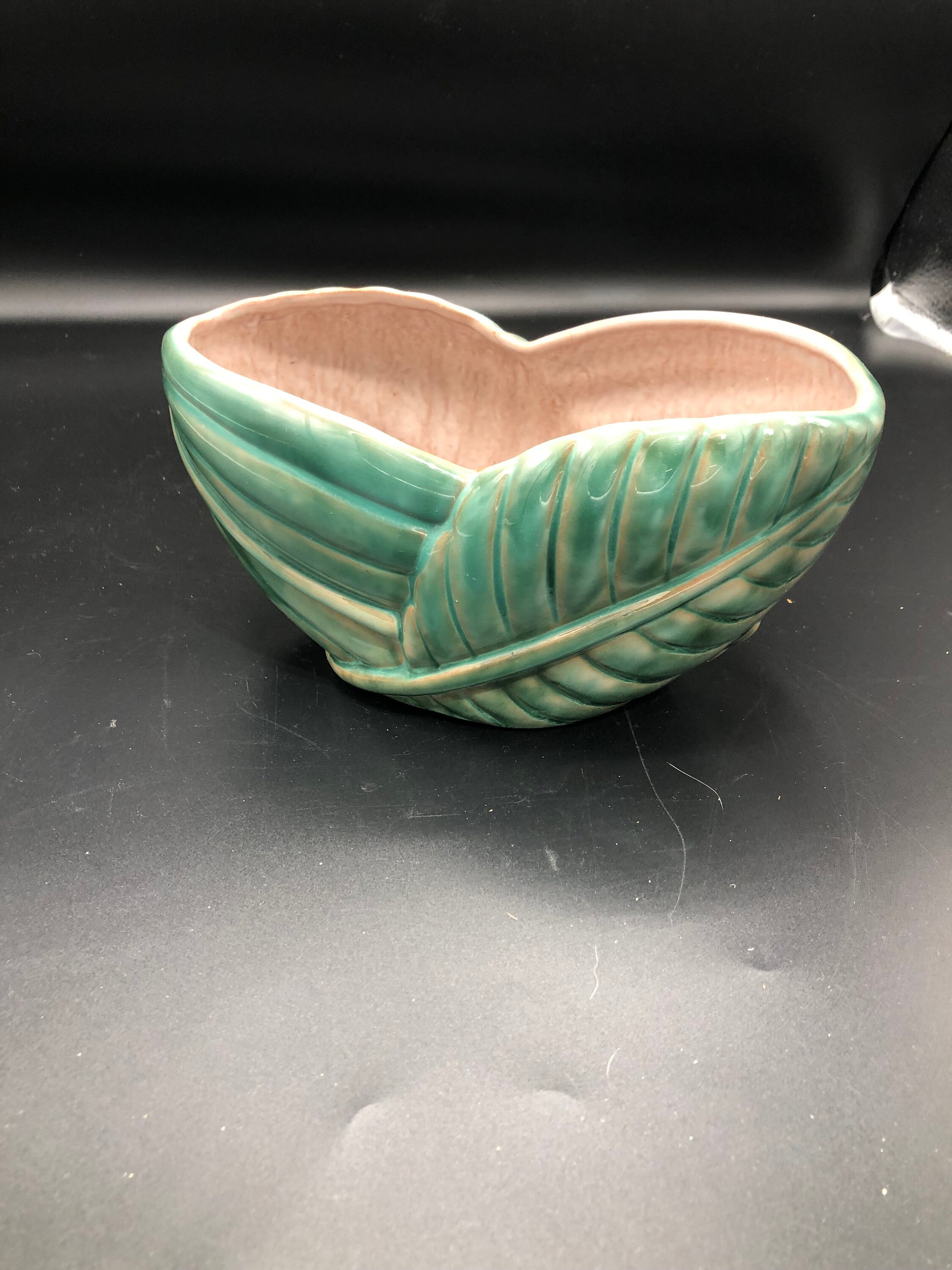greentomatoさま MCM Stangyl Green Rose Leaf Ceramic Planter - Etsy