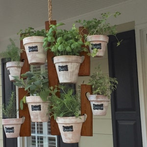 Plant Hanger Hanging Planter Garden Wooden Indoor or Outdoor Herb Succulent Flower Plant 8 Pot Plant Stand