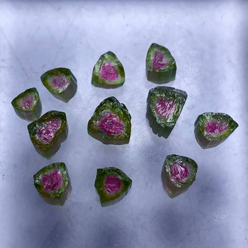 Beautiful shops watermelon tourmaline rough small size slices
