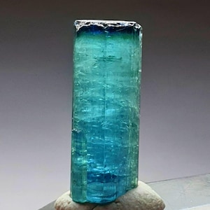 Blue Cap Tourmaline Crystal: 7 ct Bi-Color Gemstone