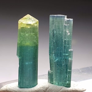 Beautiful natural bluish green tourmaline spray shape crystals
