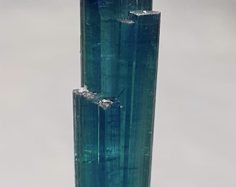 Top quality indicolite color tourmaline stepwise double terminated crystal