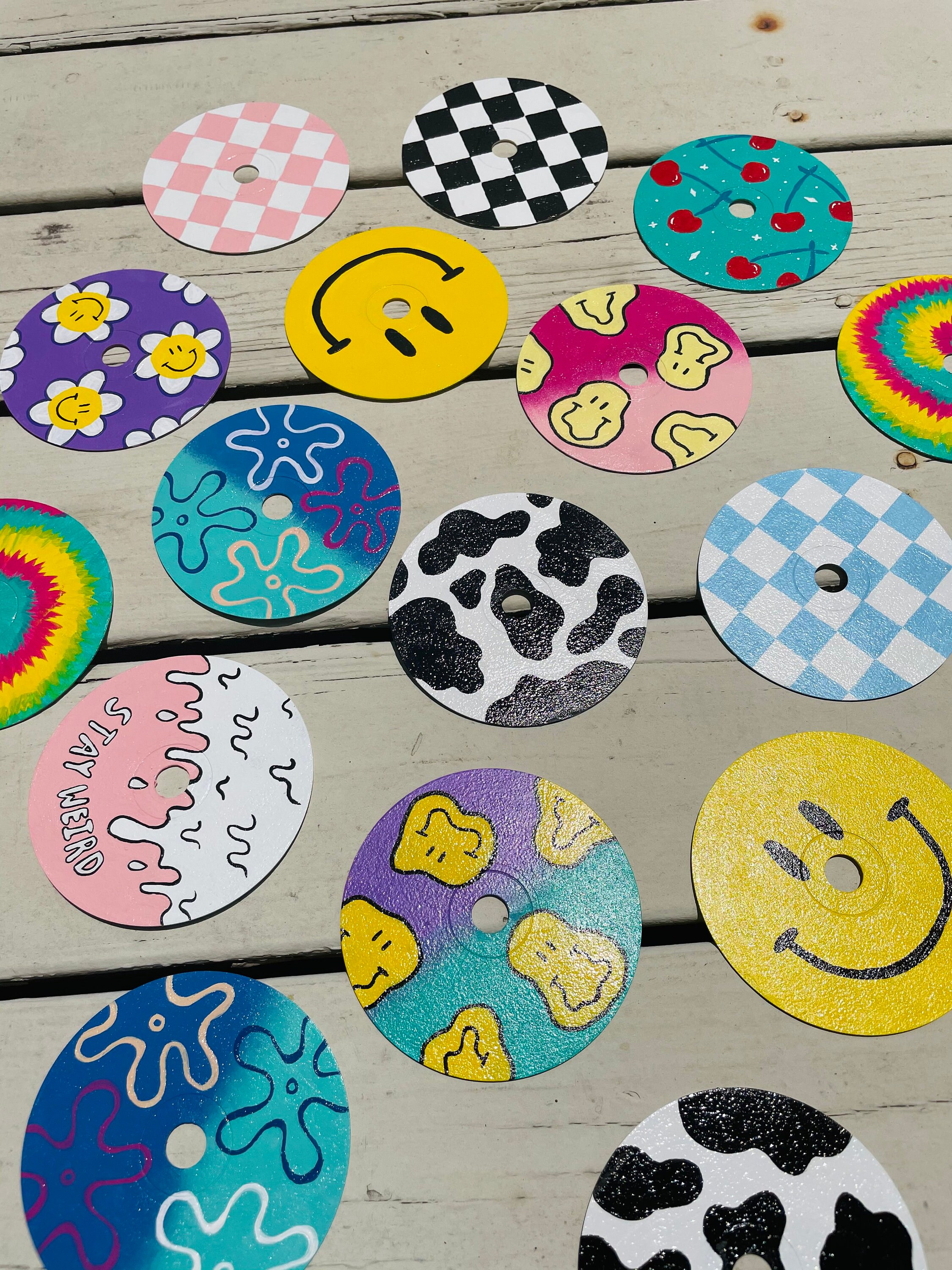 Handpainted CD Art Wall Art Indie Painting Painted CD Etsy