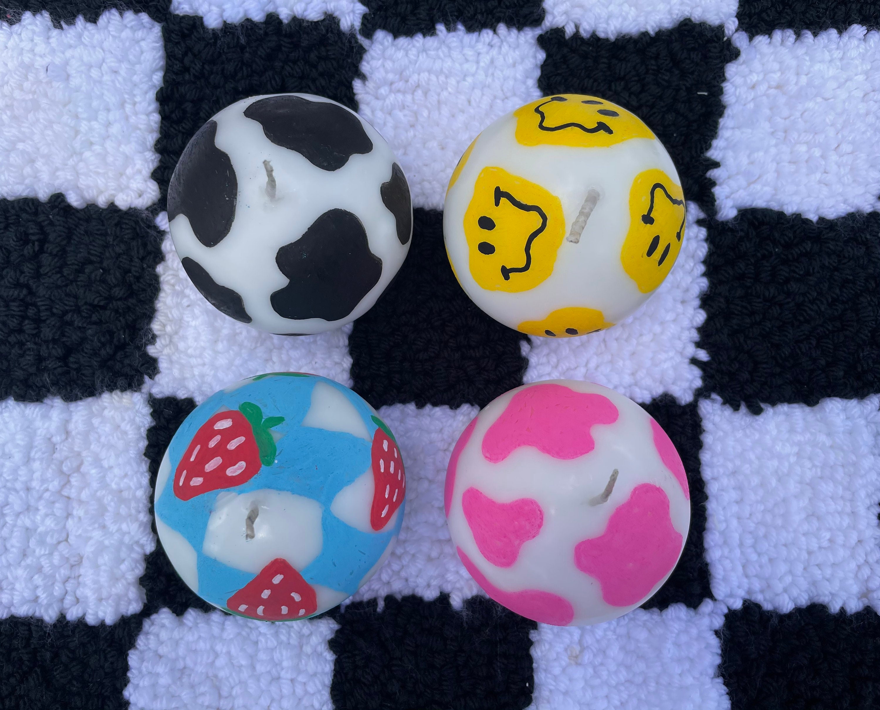 Handpainted Bubble Candles Indie Room Decor Indie Candles Etsy