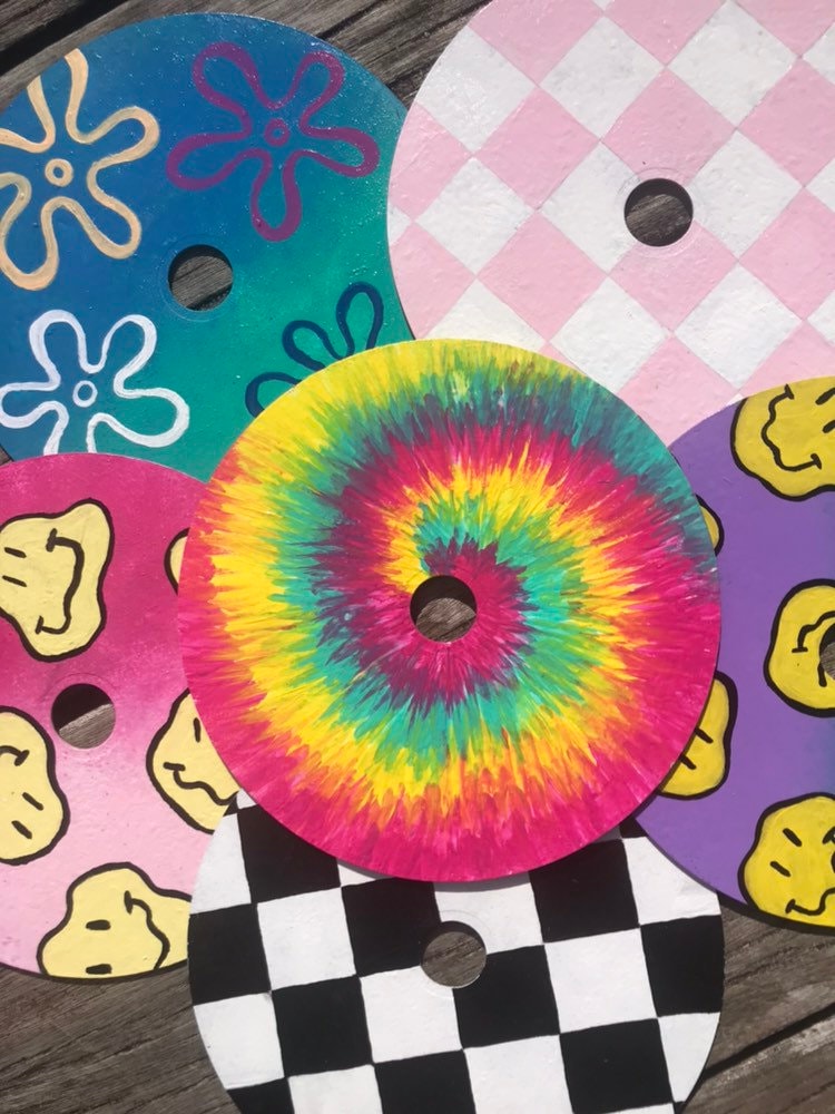 Handpainted CD Art Wall Art Indie Painting Painted CD Etsy