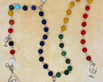 Chain Link Wearable WITCH's LADDER Ritual, Prayer & Meditation Beads - Handcrafted Witch, Wicca, Spiritual, Metaphysical, Chakra, Elements