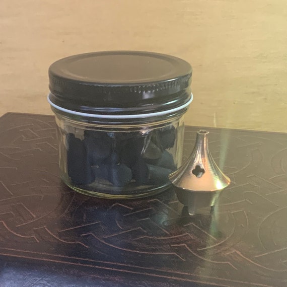 WILD-BERRY brand cones in jar and brass burner