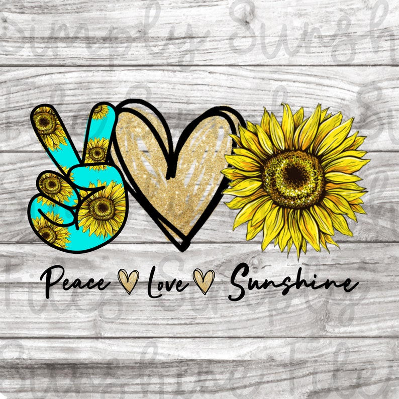Download Peace Love Sunshine Sunflower PNG Design Sublimation PNG ...