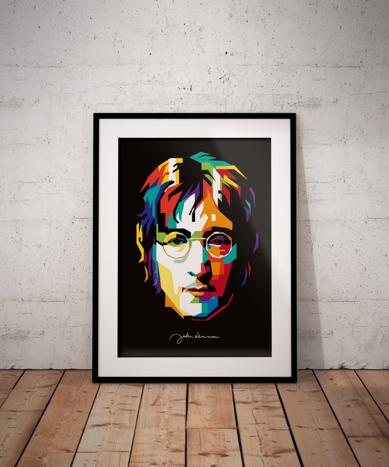 John Lennon Poster the Beatles Print John Lennon Wall Art Etsy