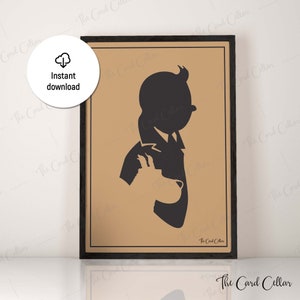 Tintin and Snowy Poster - Minimalist Tintin Wall Art - Retro Comic Print - Adventure Decor - Gift for Tintin Fans