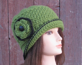 Woman Crochet Hat, Ladies Cloche Hat, Handmade Hat, Vintage Style Hat, 1920s Style Hat, Winter Autumn Spring Hat, Gift for Her