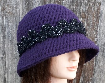 Woman Crochet Hat, Ladies Cloche Hat, Handmade Hat, Vintage Style Hat, 1920s Style Hat, Winter Spring Autumn Hat