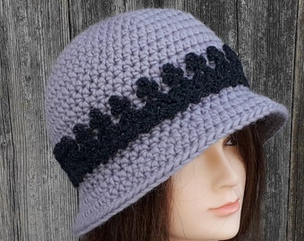 Crochet Cloche Hat, Woman Crochet Hat, Ladies Cloche Hat, Handmade Hat, Vintage Style Hat, 1920s Style Accessory, Spring Autumn Winter Hat