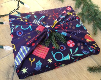 Christmas Furoshiki - Fabric Gift Wrap - Reusable Wrapping Paper - Christmas-  Night of the Nutcracker