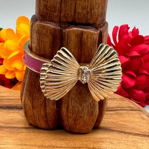 Lilly Pulitzer Pink Enamel And Rhinestone Cuff Bracelet
