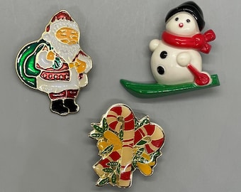 3 Vintage Christmas pins