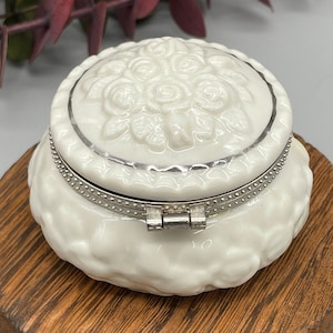 Vintage Diamonique Porcelain hinged box