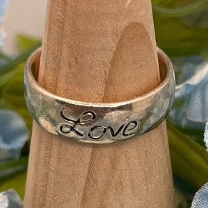 Vintage Sterling Silver &quot;LOVE&quot; band - size 7.5