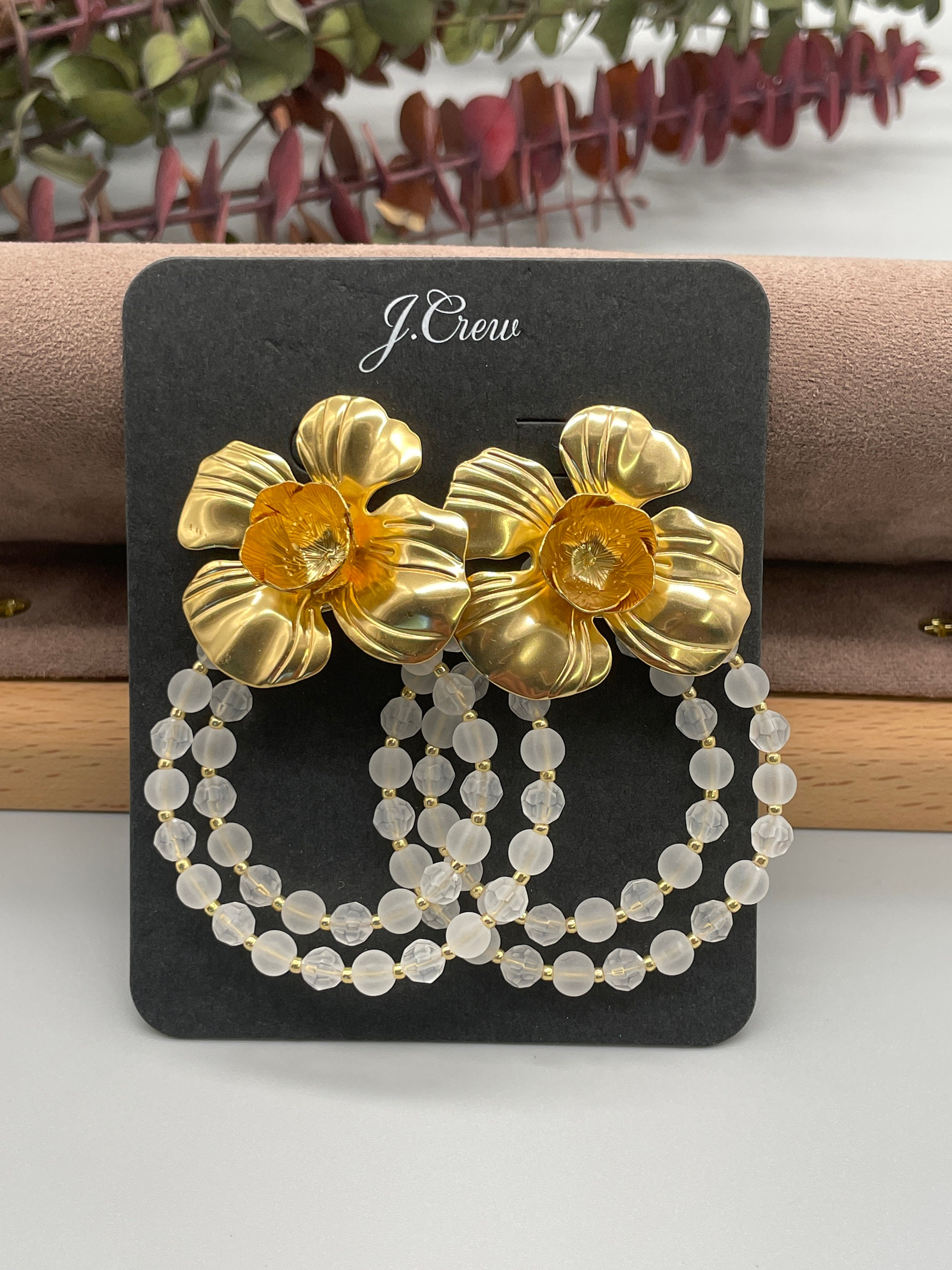NEW J.crew Flower Hoop Earrings Etsy