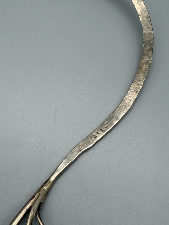 Salla Silver Hammered Artisan Statement Necklace - image 5