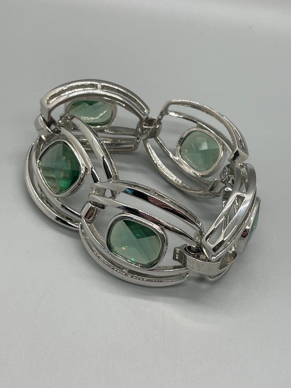 Anne Klein silver and green bracelet