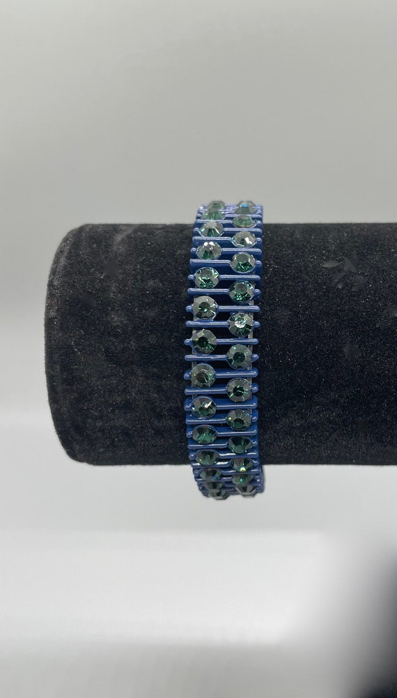 J Crew Navy Blue elastic bracelet with deep blue g