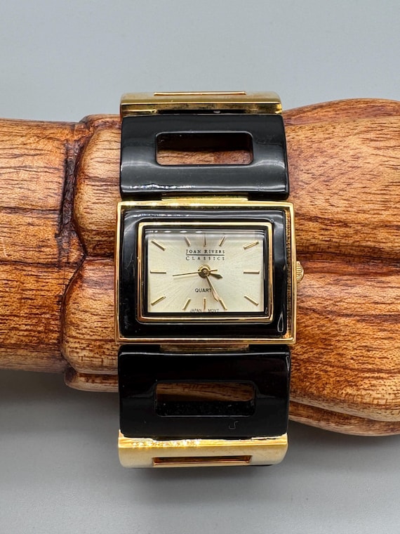 RARE FIND - Joan Rivers Black and Gold Link Watch - Etsy display picture 3