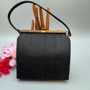 Vintage Bobbie Jerome Black and gold handbag, circa 1950s