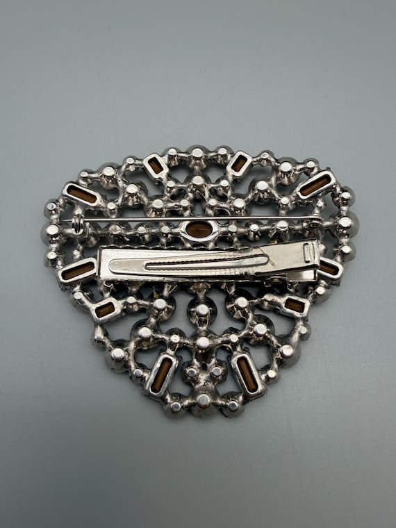 Vintage MidCentury Rhinestone Statement Brooch - image 7