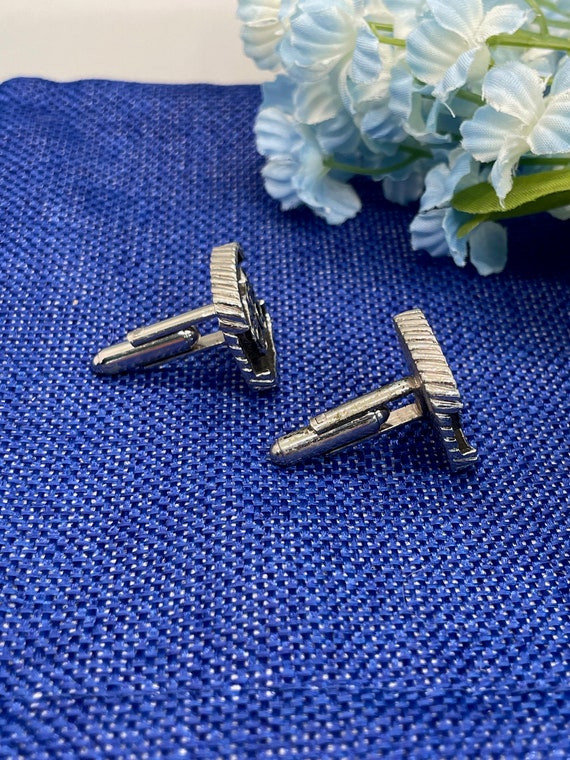 Vintage Black and Silver Theater cufflinks - image 6